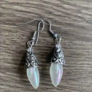 Boho Moonstone Silver White Moonstone Earrings